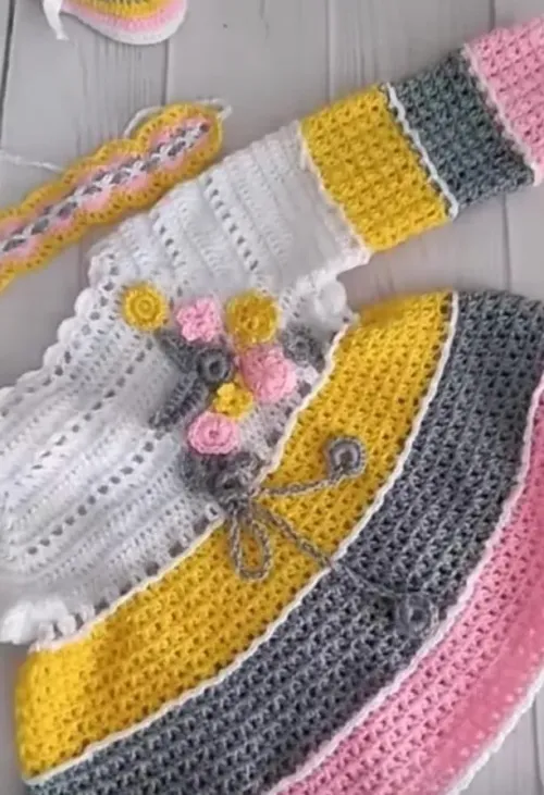 Yellow Crochet Baby Dress