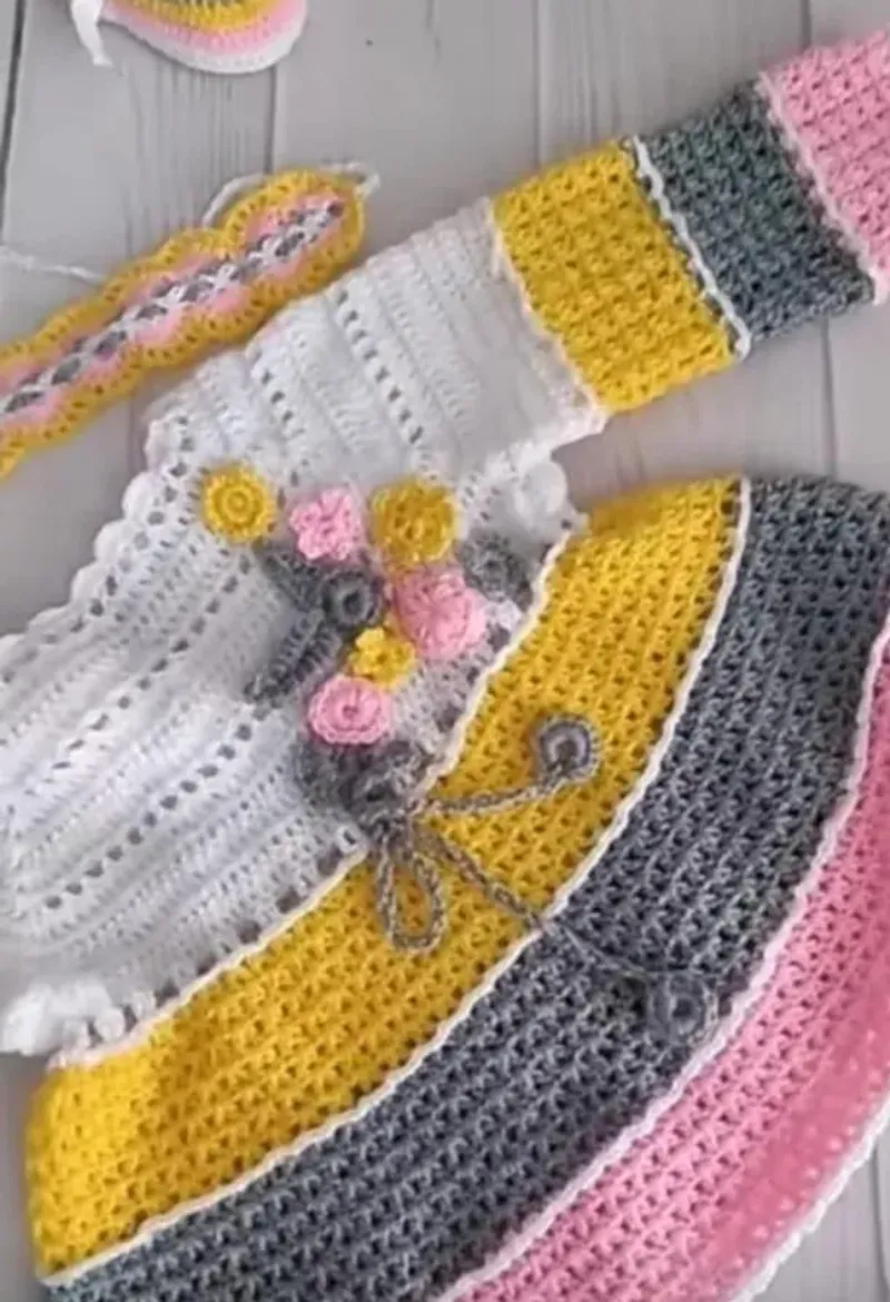 Yellow Crochet Baby Dress