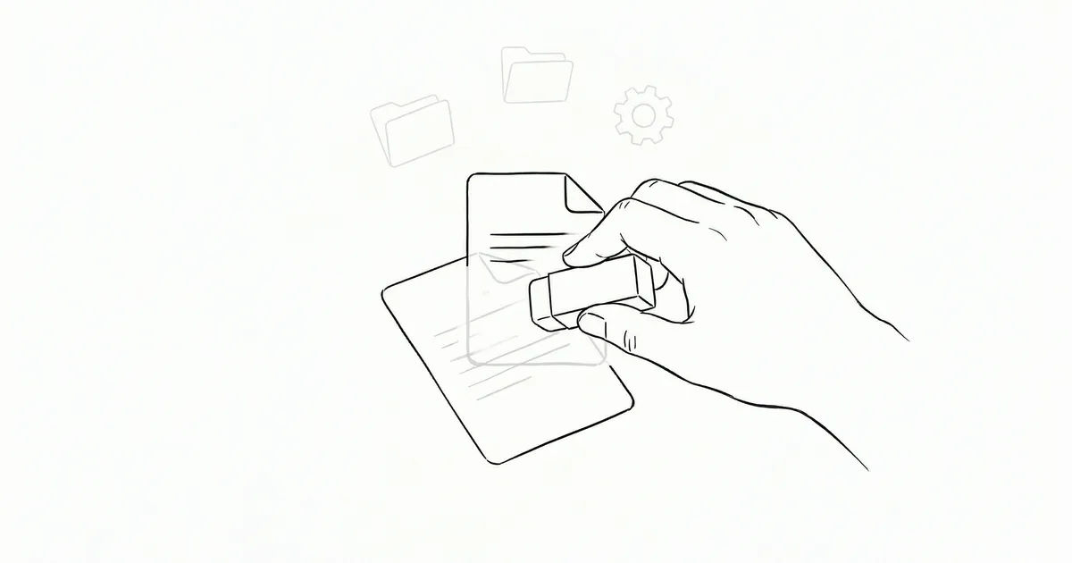 An eraser failing to erase a digital file