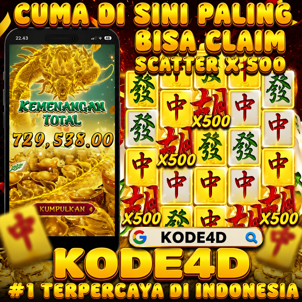 Galeri foto KODE4D - Link Login Resmi Slot Mahjong Ways PG Soft Mudah Menang Scatter Hitam di Hongkong