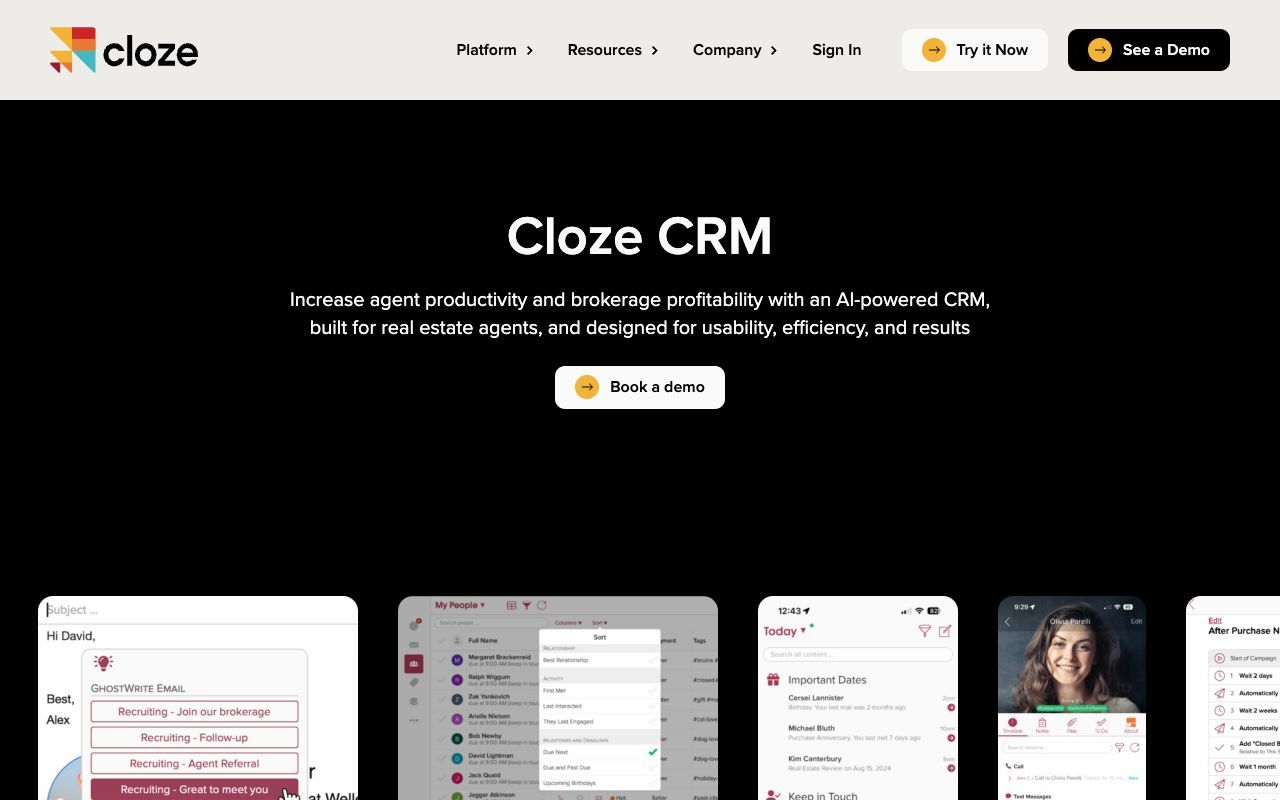 Cloze Real Estate CRM