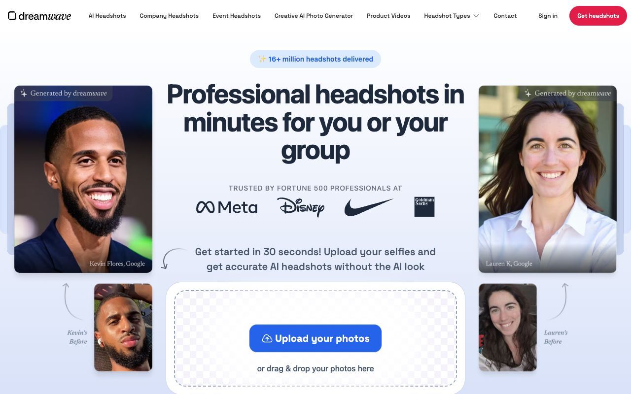 Dreamwave AI Headshot Generator