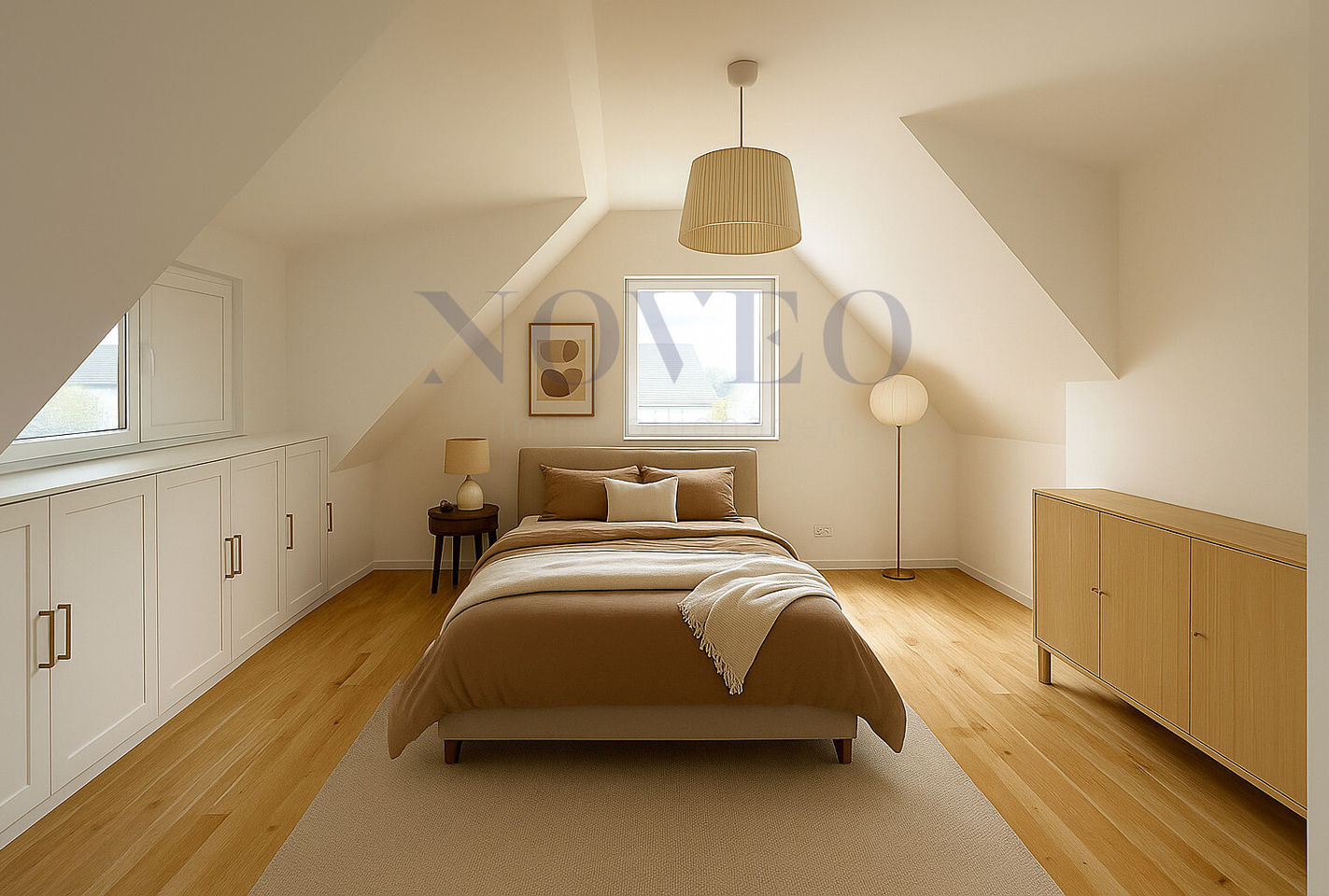 visualisiertes Schlafzimmer im DG