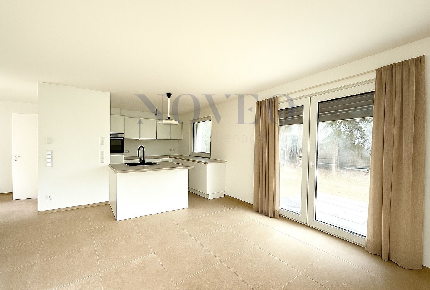 visualisiertes helle offene Küche 