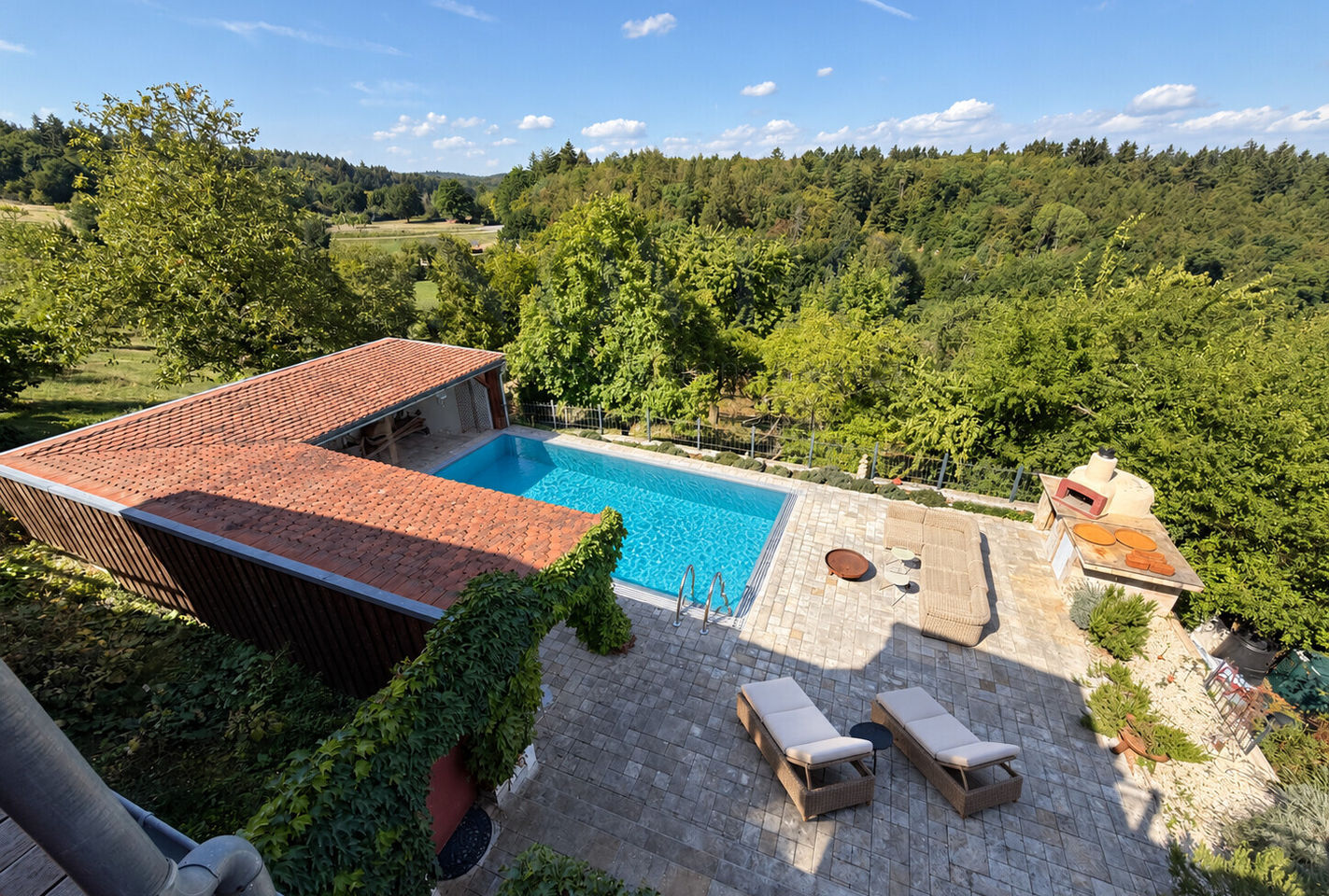 Blick von der oberen Nord-West-Terrasse