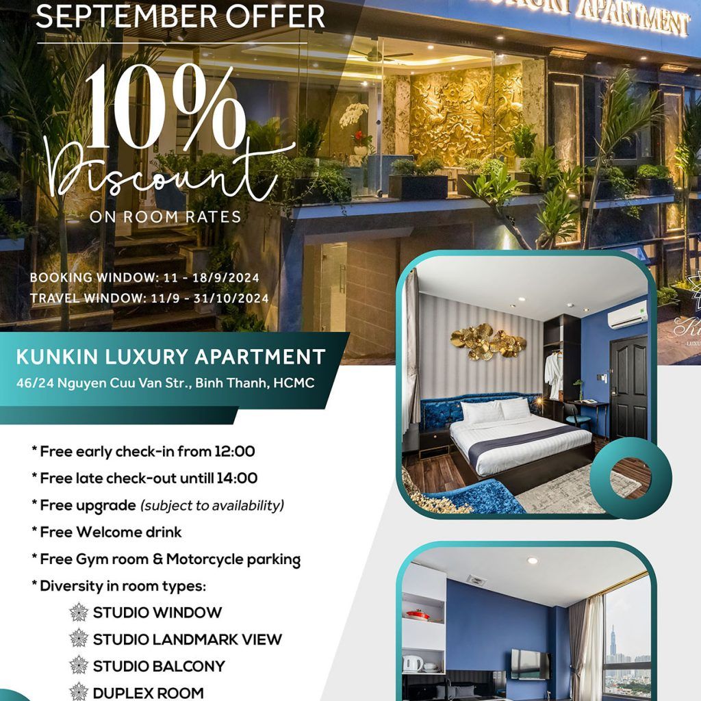 GIẢM 10% GIÁ PHÒNG - ENJOY 10% DISCOUNT 5 September Offer 2