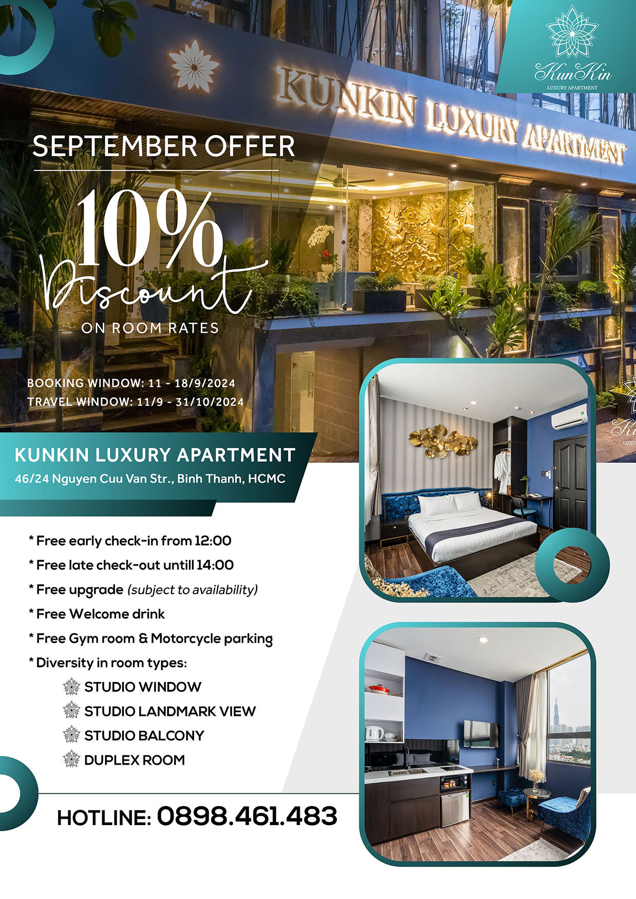 GIẢM 10% GIÁ PHÒNG – ENJOY 10% DISCOUNT