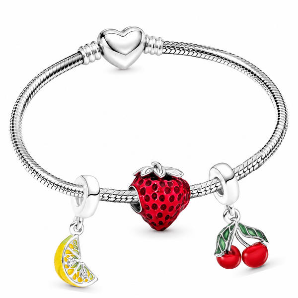 Fruit Punch set: lemon, strawberry and cherry charms