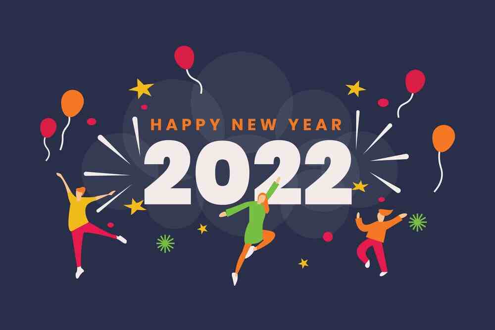 happy new year 2022 animation wallpaper