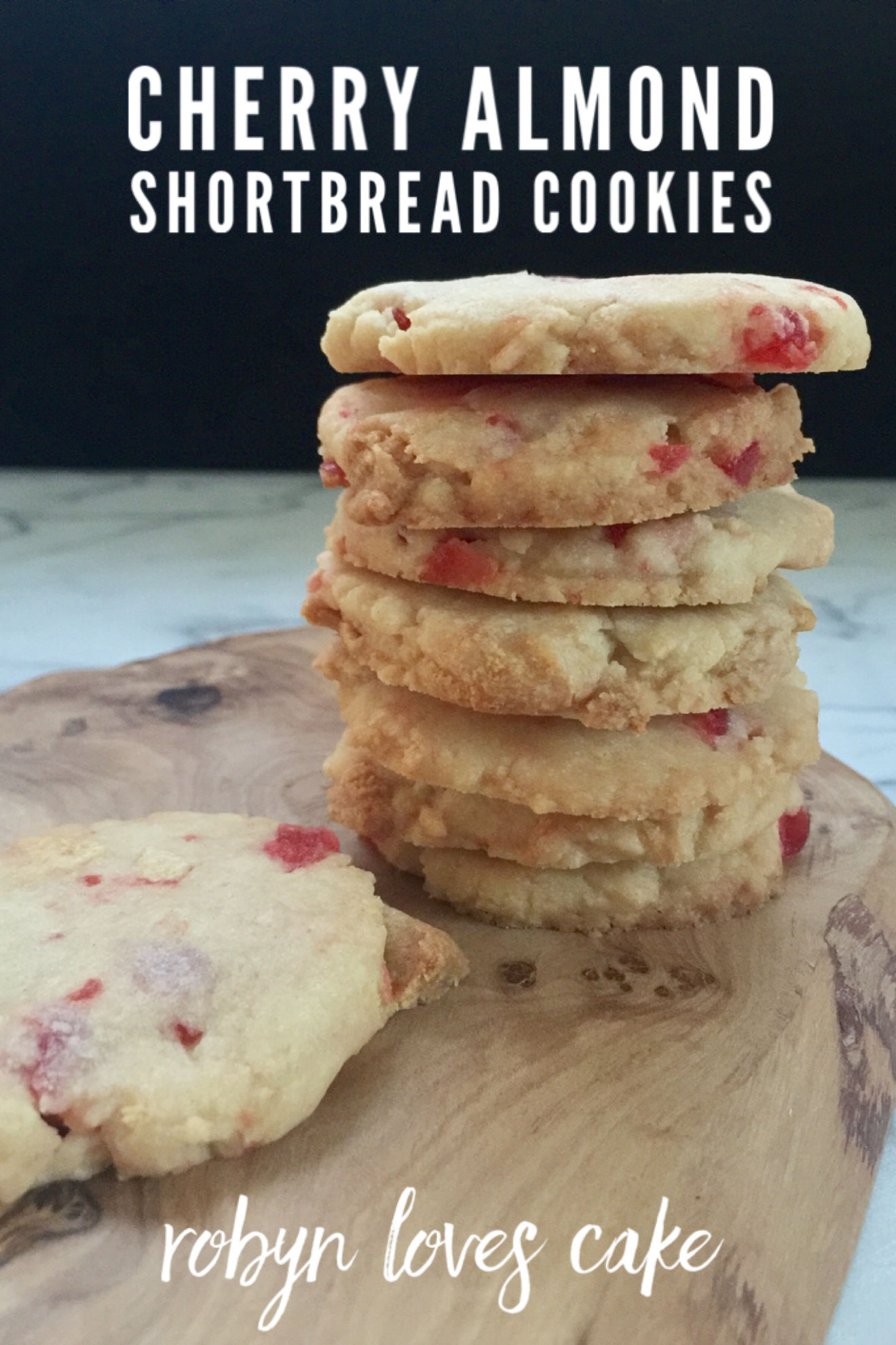 cherry almond shortbread cookies - robyn loves cake
