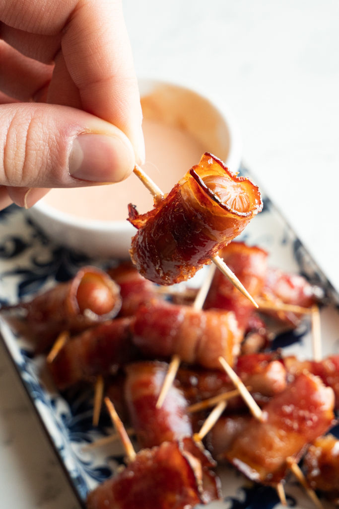 Little Smokies Wrapped in Bacon - The Cookware Geek