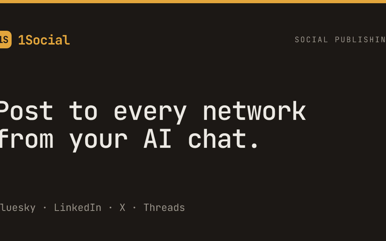 Homepage screenshot of 1social.dev