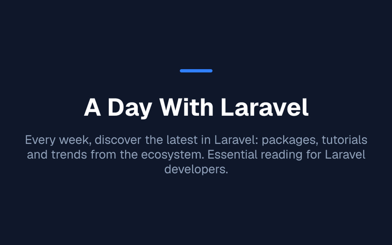 Homepage screenshot of a-day-with-laravel.writizzy.com