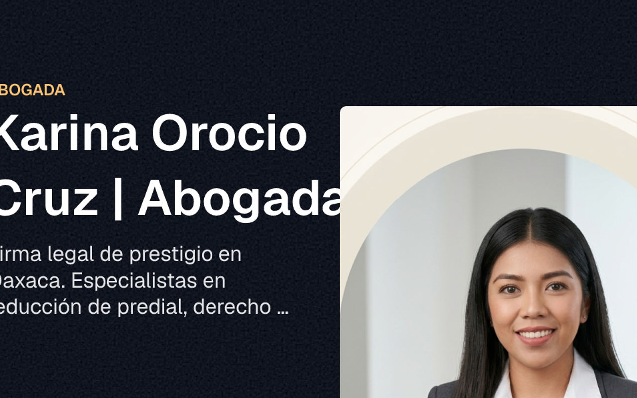 Homepage screenshot of abogada-karina-oaxaca.com