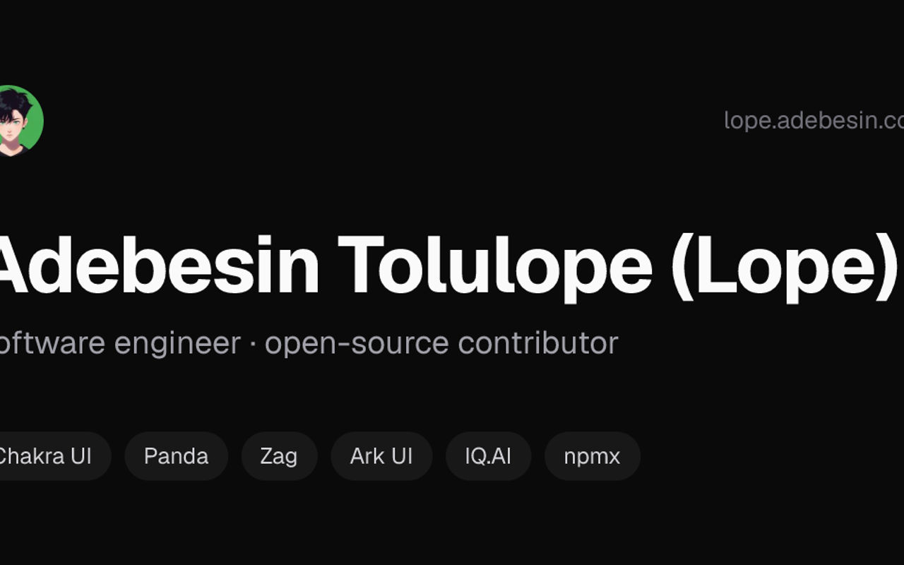 Homepage screenshot of adebesin.com