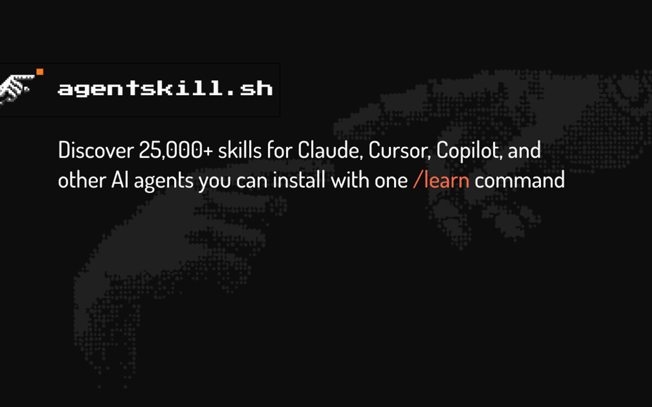Homepage screenshot of agentskill.sh