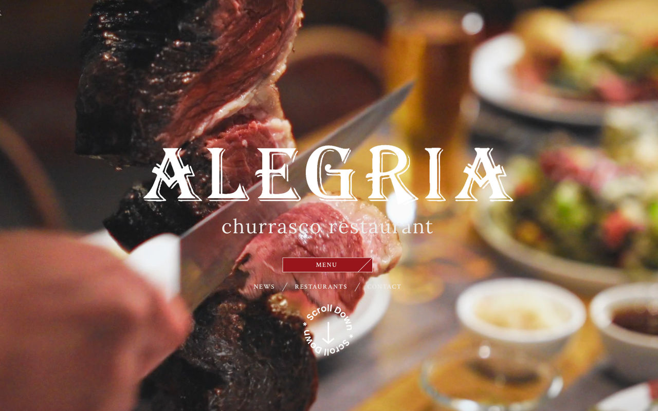 Homepage screenshot of alegria.hapyres.com