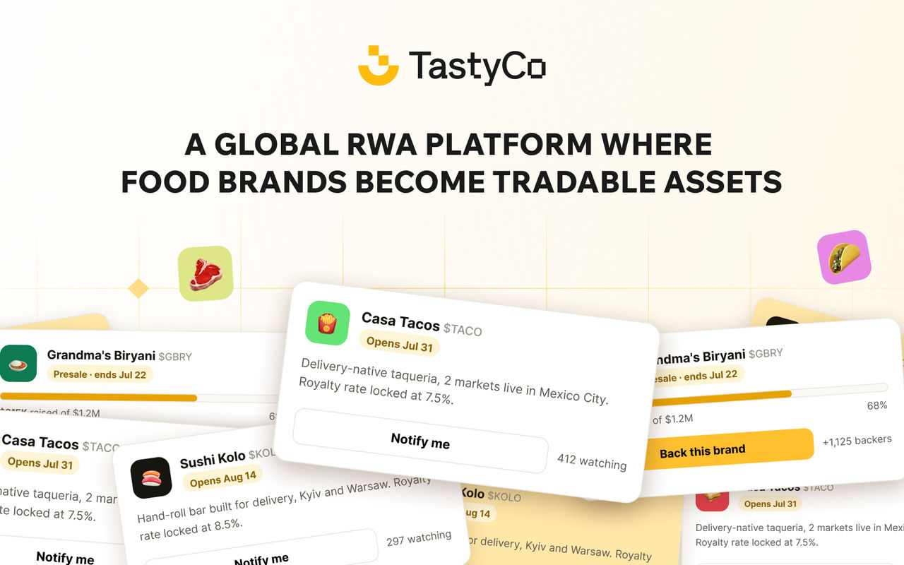 Homepage screenshot of app.tastyco.io