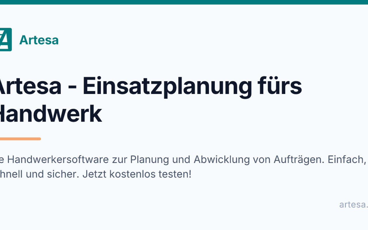 Homepage screenshot of artesa.de