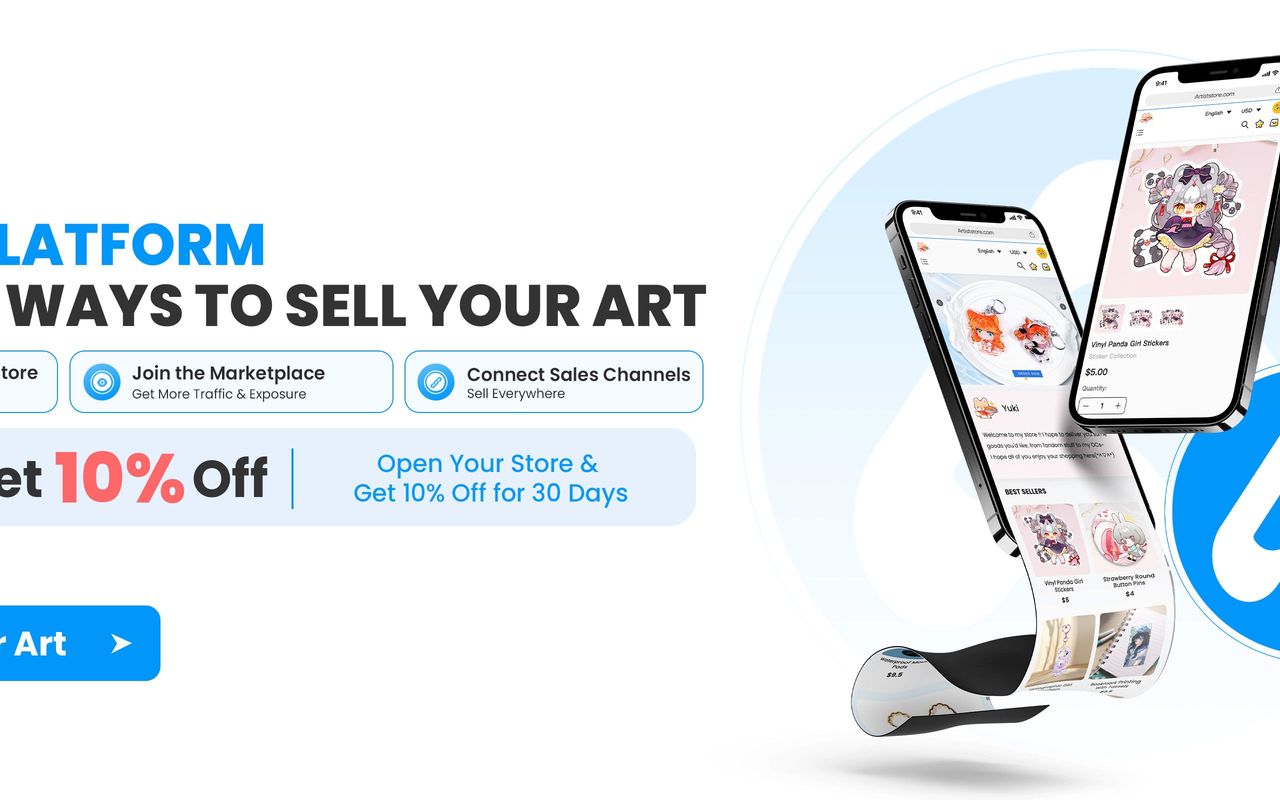Homepage screenshot of artiststore.com