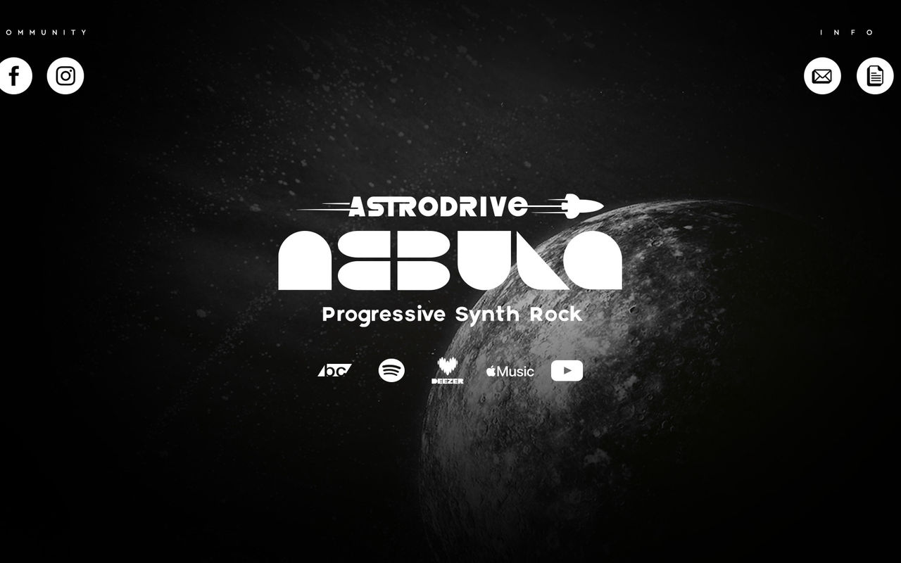 Homepage screenshot of astrodrivenebula.com