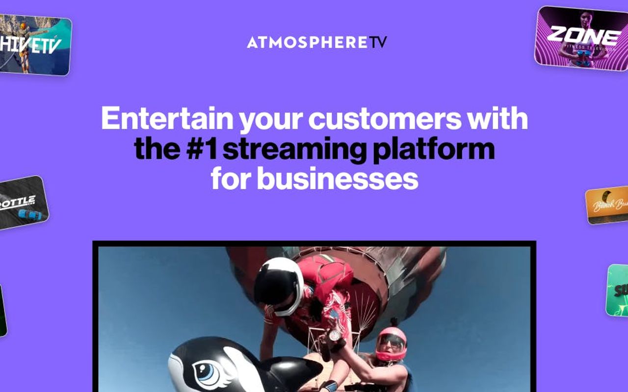 Homepage screenshot of atmosphere.tv