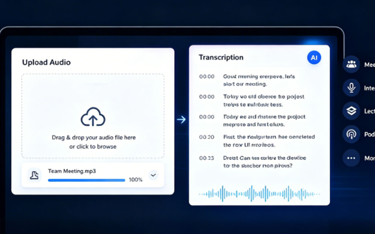 Homepage screenshot of audiotranscription.io