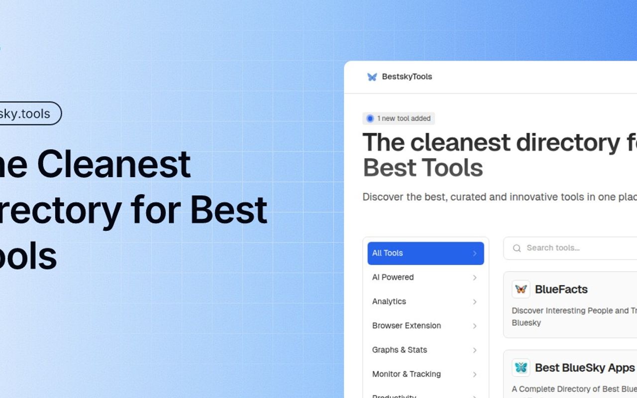 Homepage screenshot of bestsky.tools