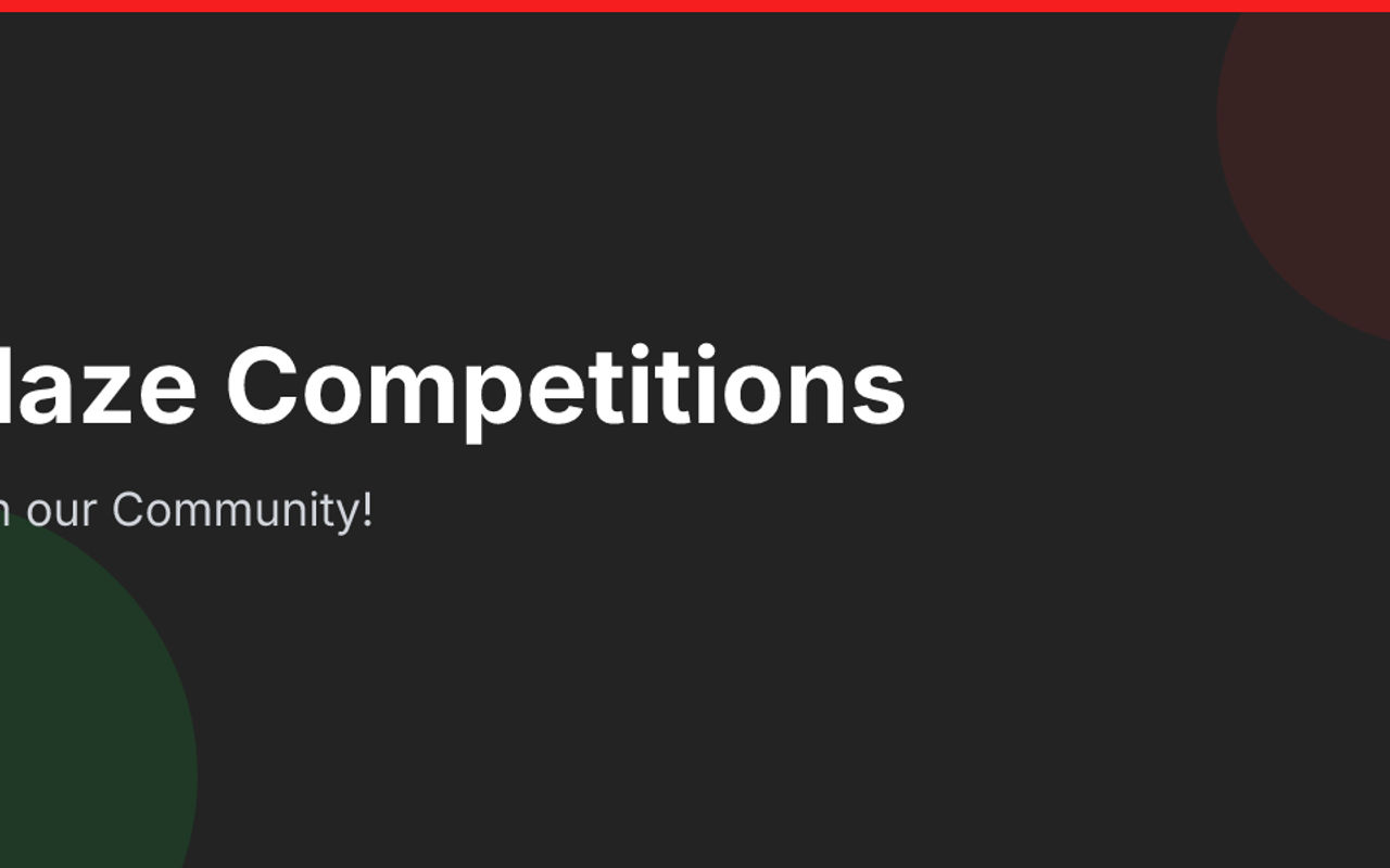 Homepage screenshot of blazecompetitions.co.uk
