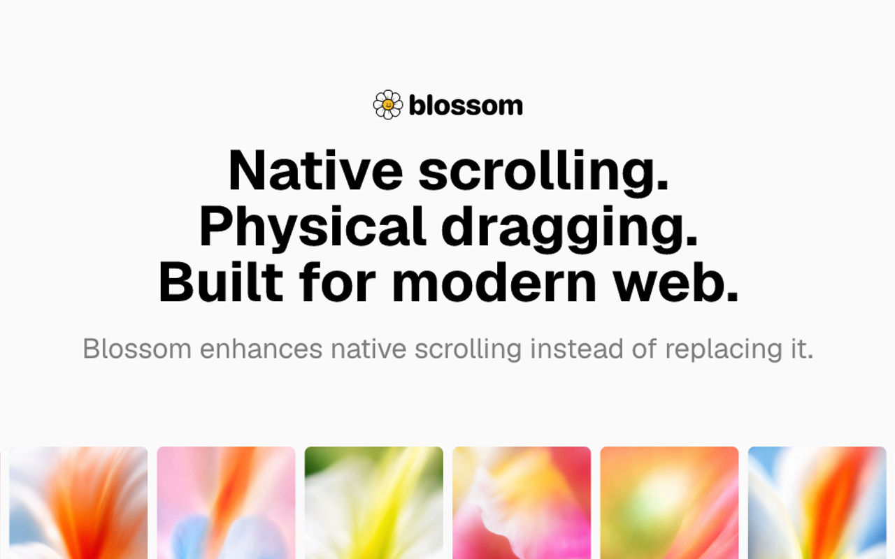 Homepage screenshot of blossom-carousel.com