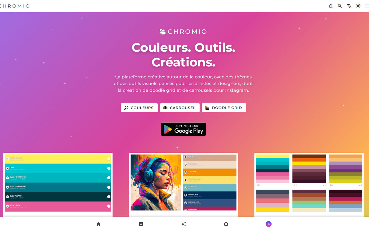 Homepage screenshot of chromio.app