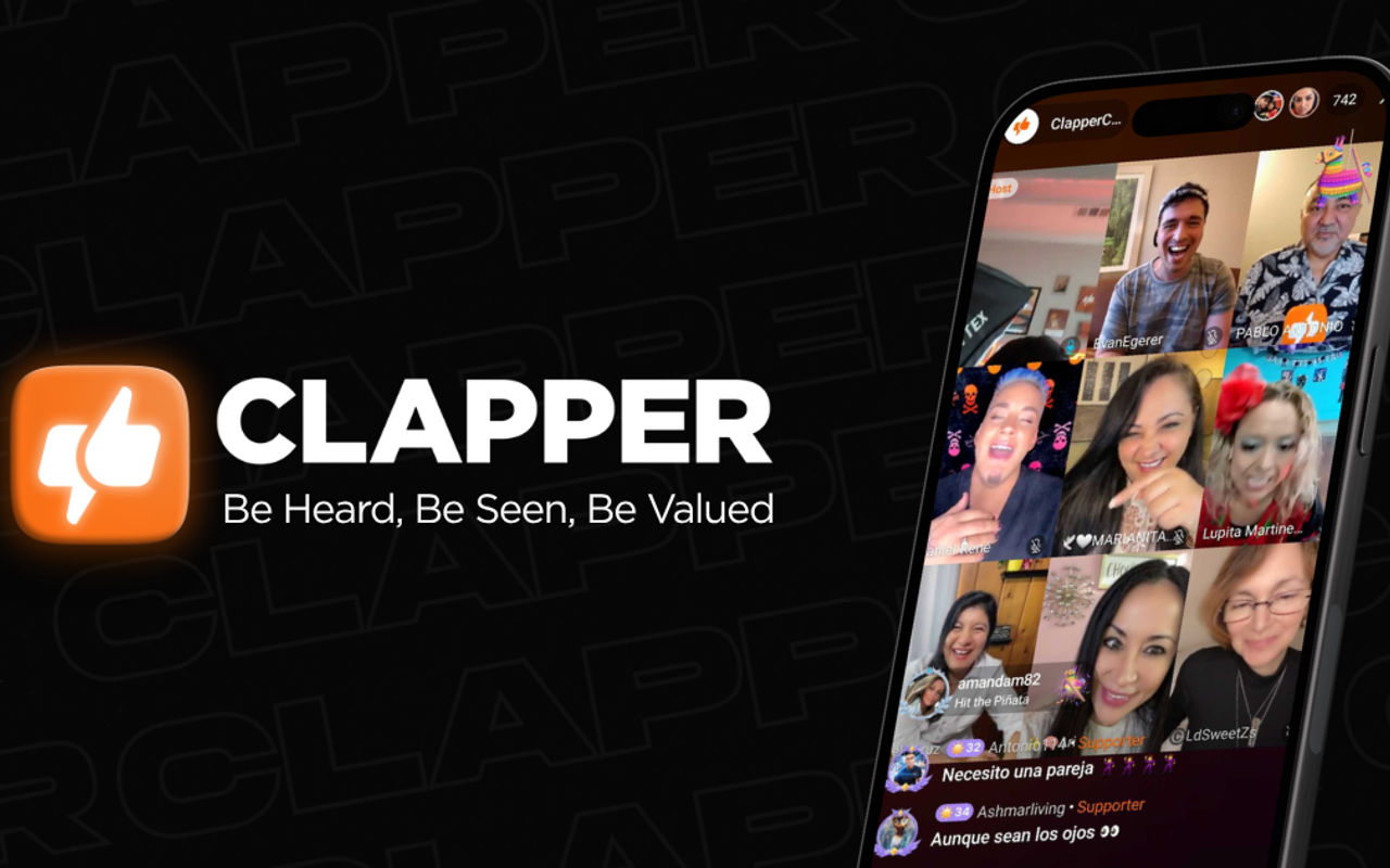 Homepage screenshot of clapperapp.com