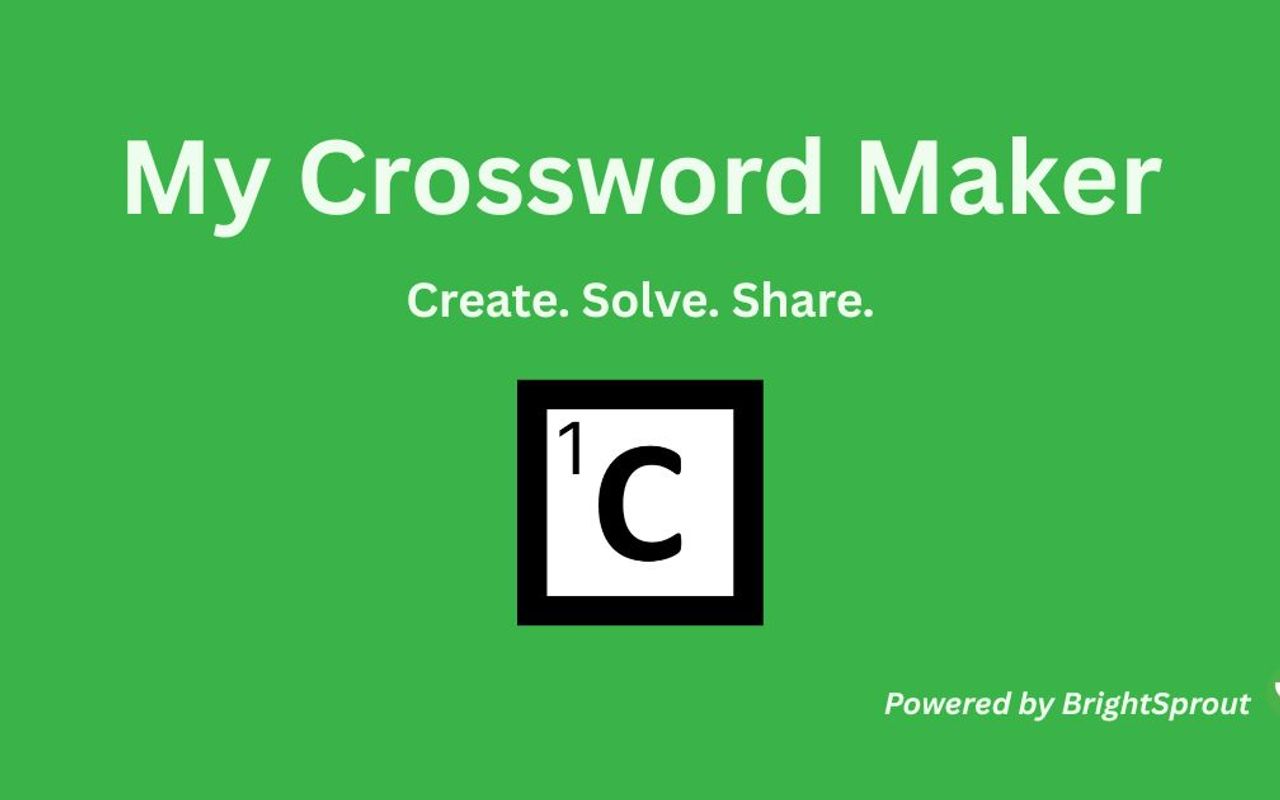 Homepage screenshot of crosswords.brightsprout.com