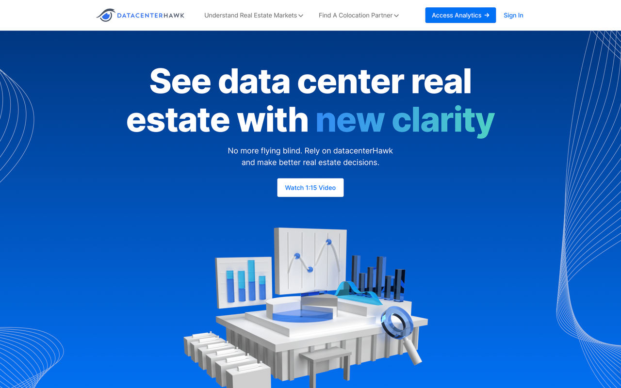 Homepage screenshot of datacenterhawk.com