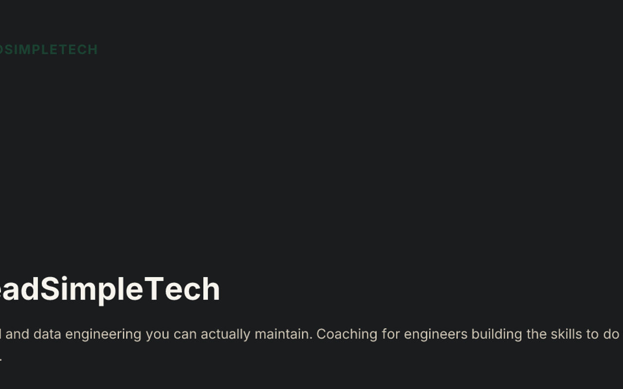 Homepage screenshot of deadsimpletech.com