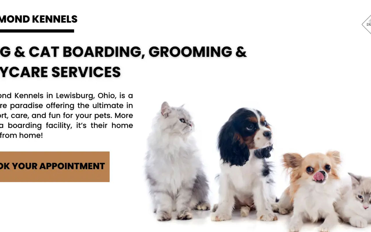 Homepage screenshot of diamondkennels.com