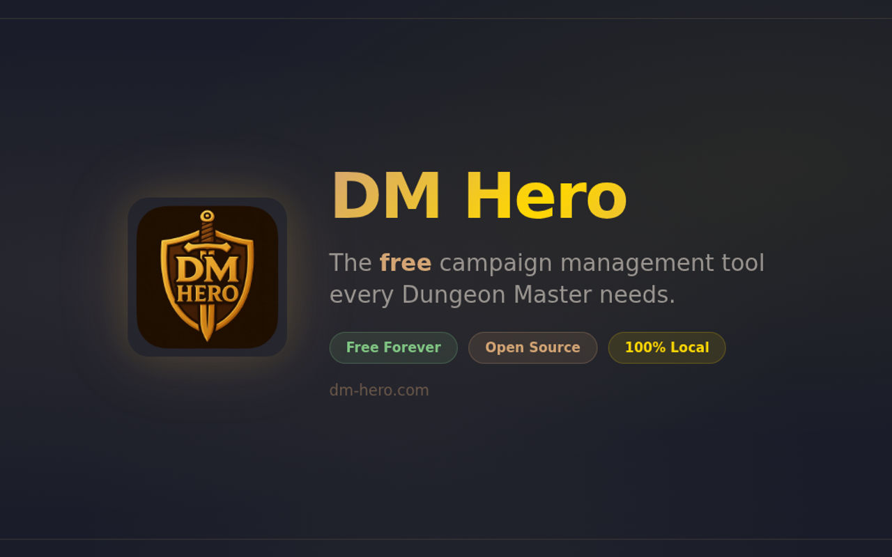 Homepage screenshot of dm-hero.com