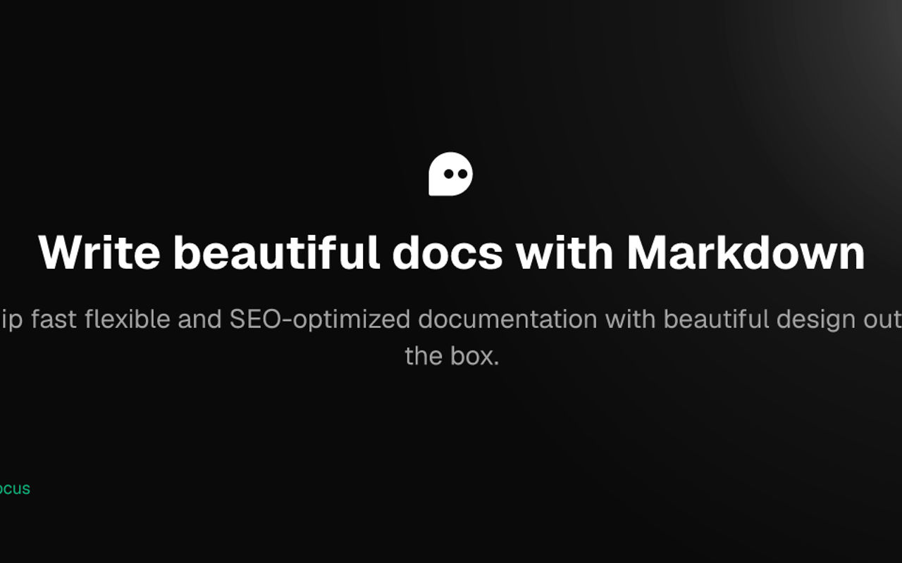 Homepage screenshot of docus.dev