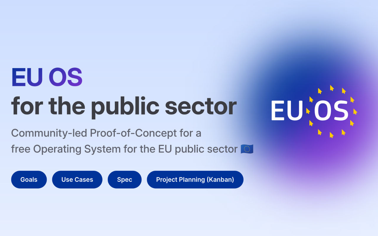 Homepage screenshot of eu-os.eu