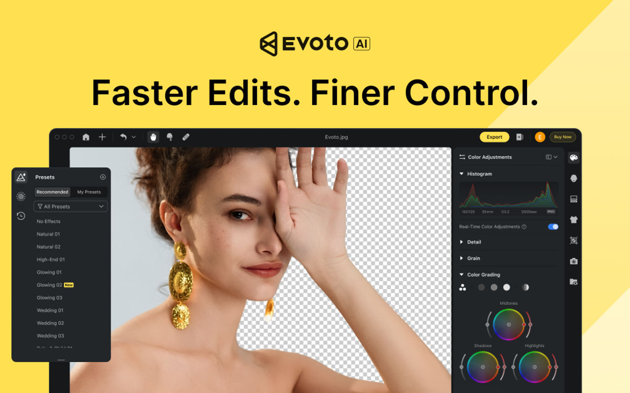 Homepage screenshot of evoto.ai