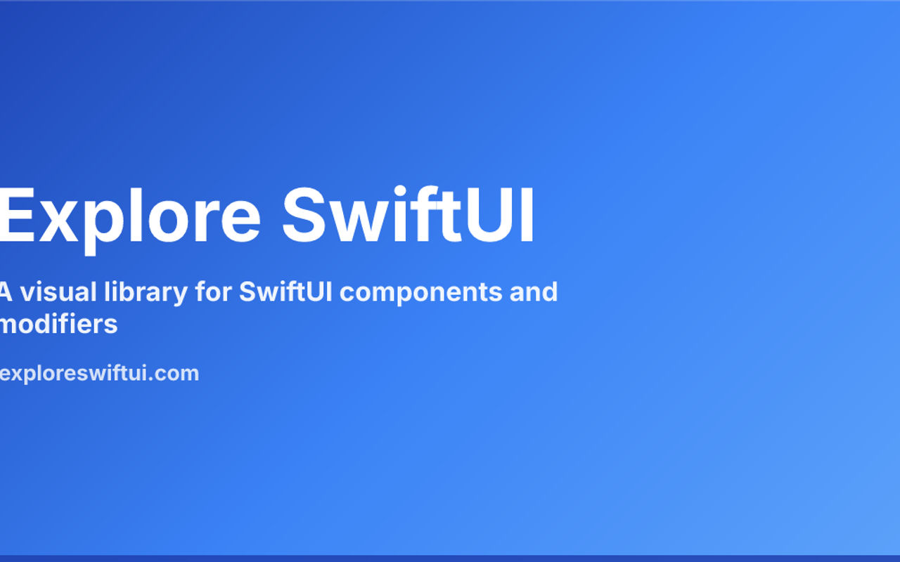 Homepage screenshot of exploreswiftui.com