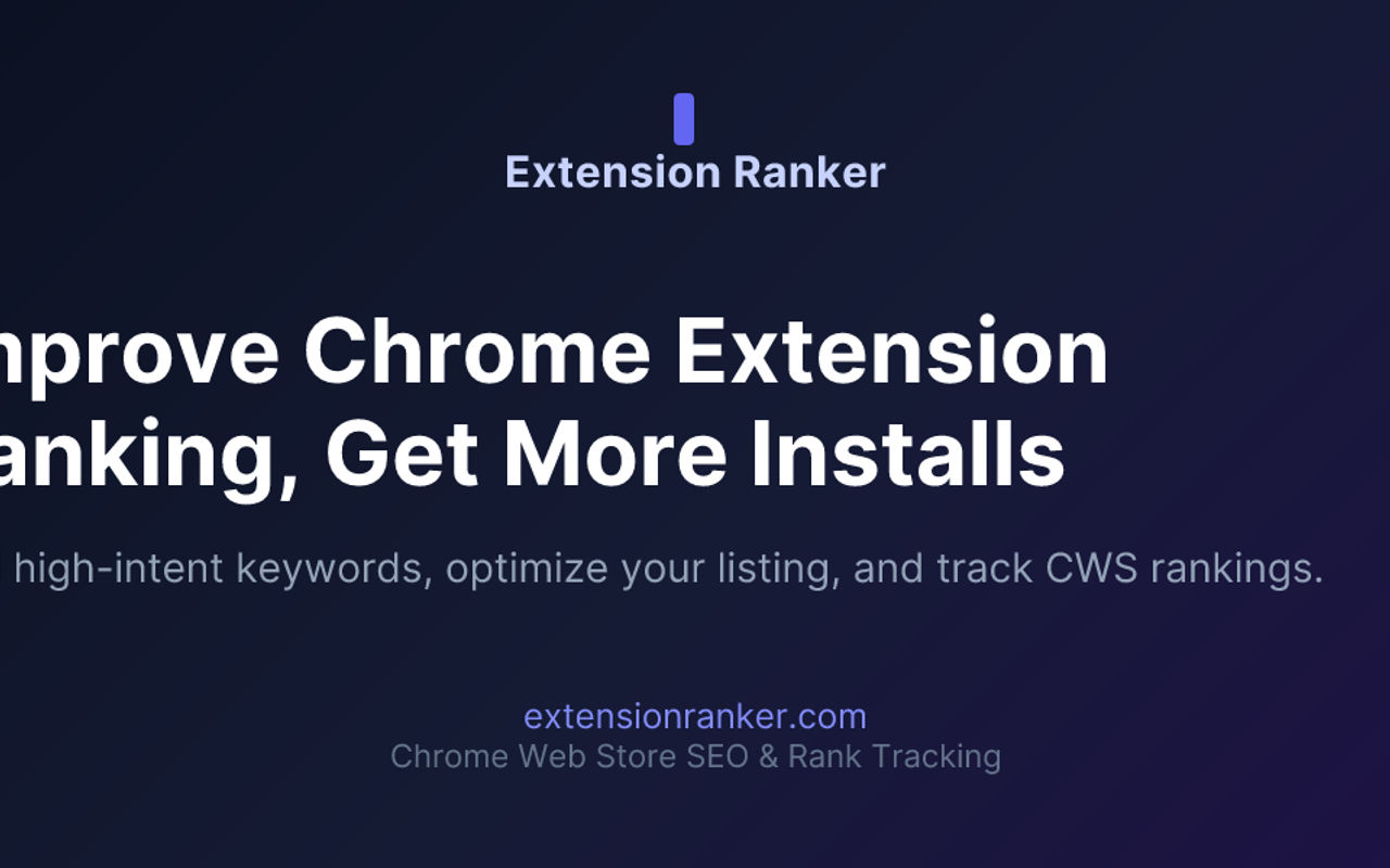 Homepage screenshot of extensionranker.com