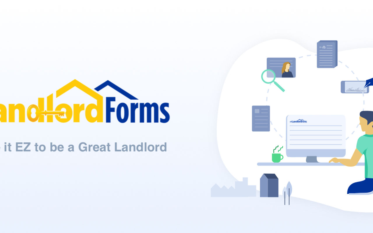 Homepage screenshot of ezlandlordforms.com