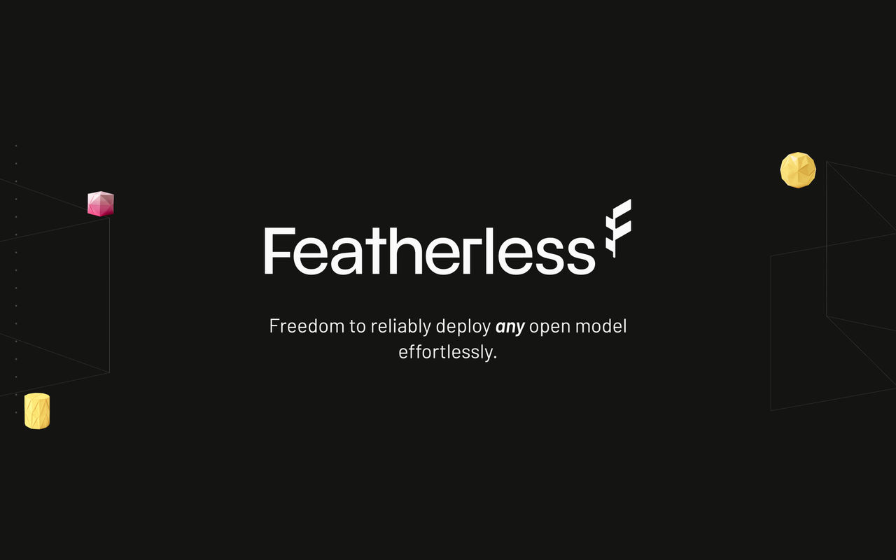 Homepage screenshot of featherless.ai