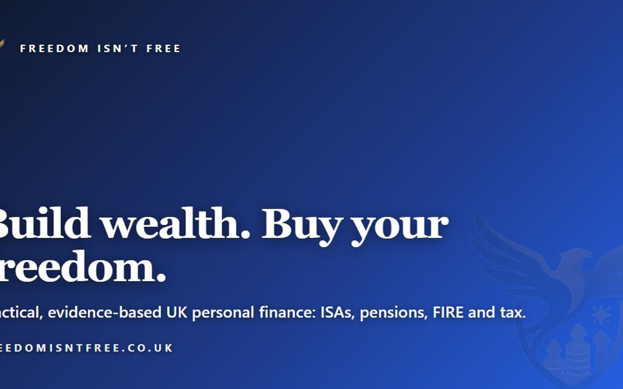 Homepage screenshot of freedomisntfree.co.uk