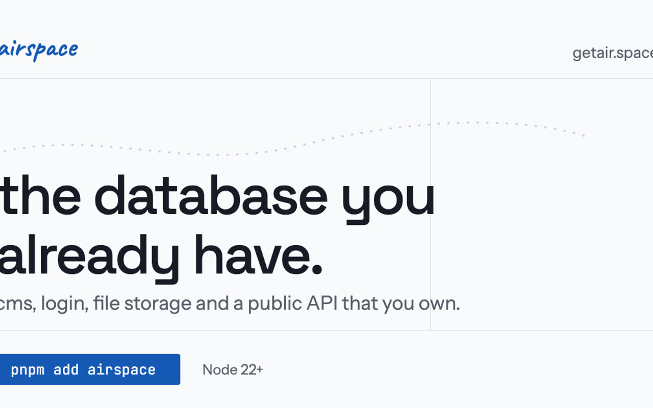 Homepage screenshot of getair.space
