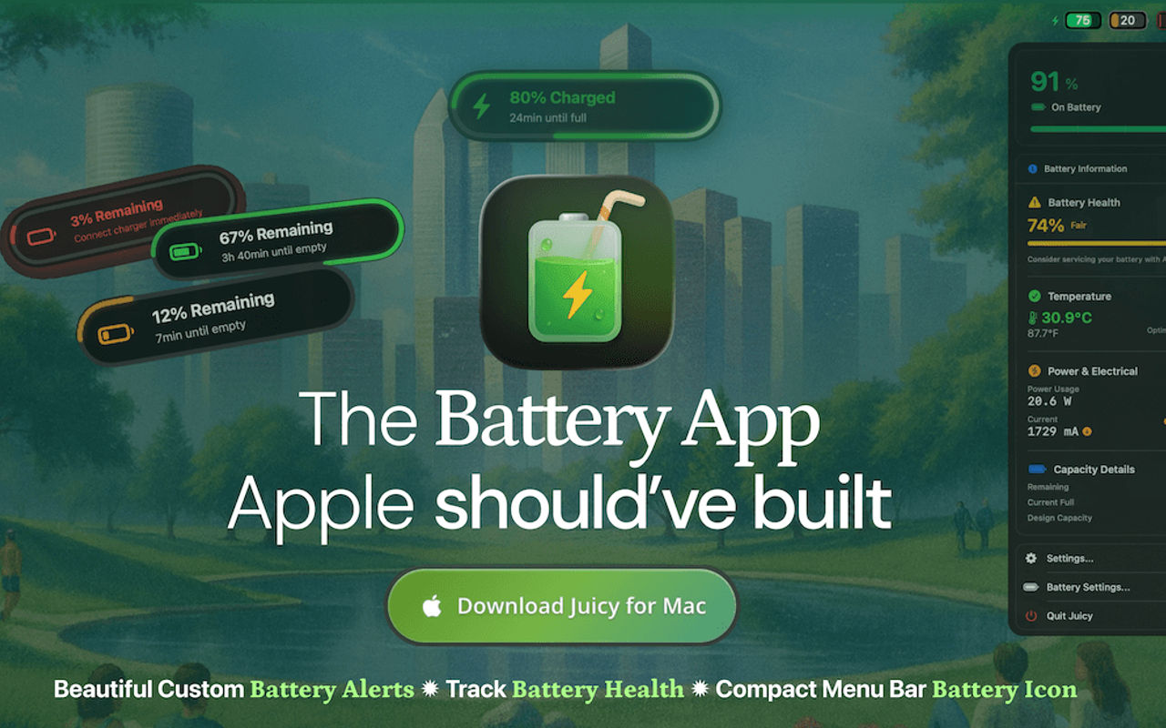 Homepage screenshot of getjuicy.app