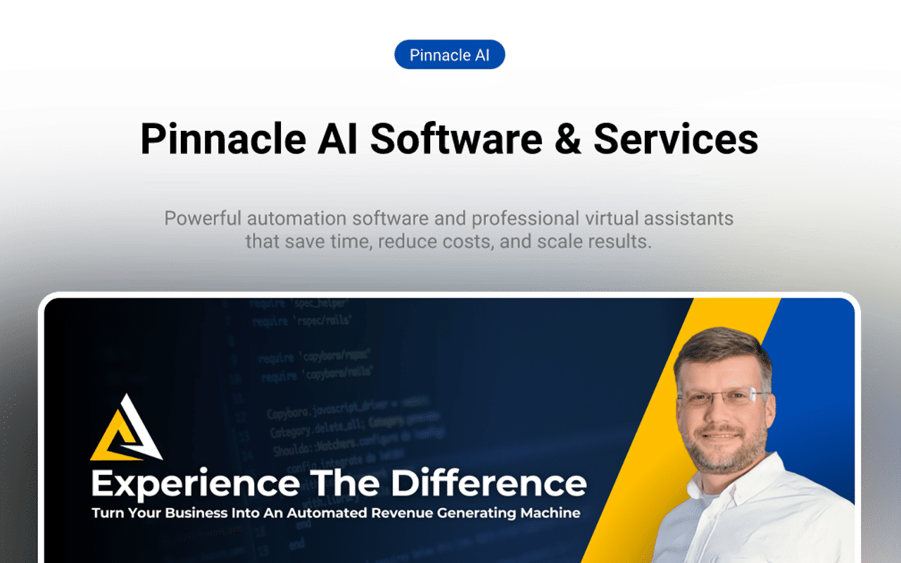 Homepage screenshot of getpinnacle.ai