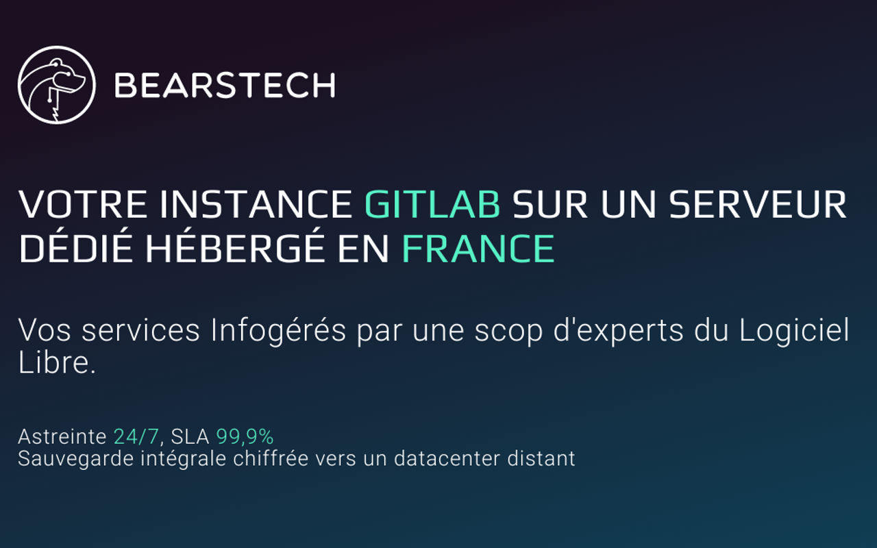 Homepage screenshot of gitlab-saas.bearstech.com