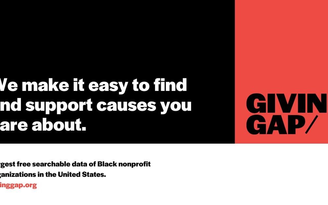 Homepage screenshot of givinggap.org